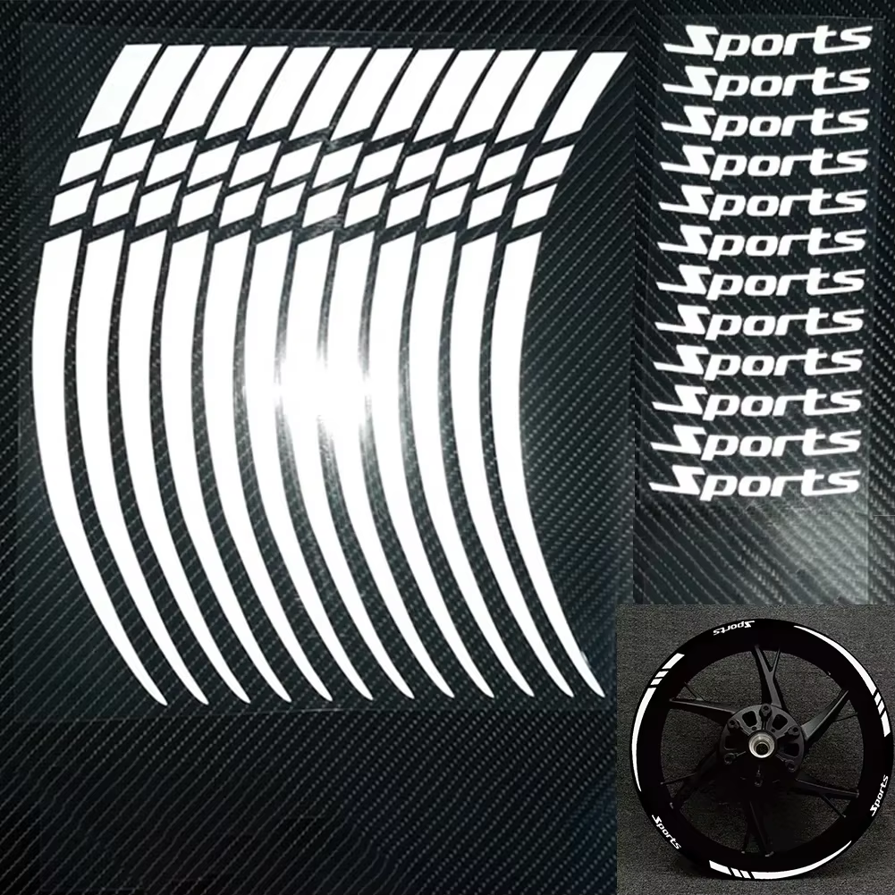 12 stuks motorfiets fiets velg streep reflecterende 18-21 inch wiel sticker tape sticker motorfiets autoband stickers sierstrips