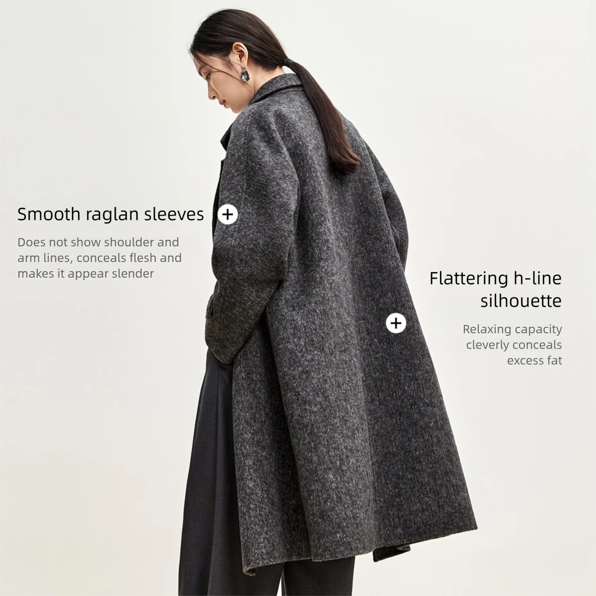 SENTUBILA длинные шерстяные пальто для женщин верхняя одежда 2025 зимнее роскошное теплое прямое двубортное пальто высокого качества W44O56042