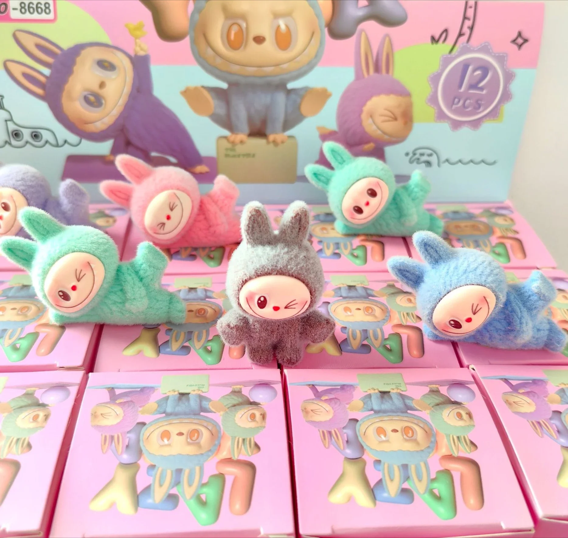 Kawaii Mini Labubu Doll Blind Box Miniso Plush Labubu Figurine Mysterious Box