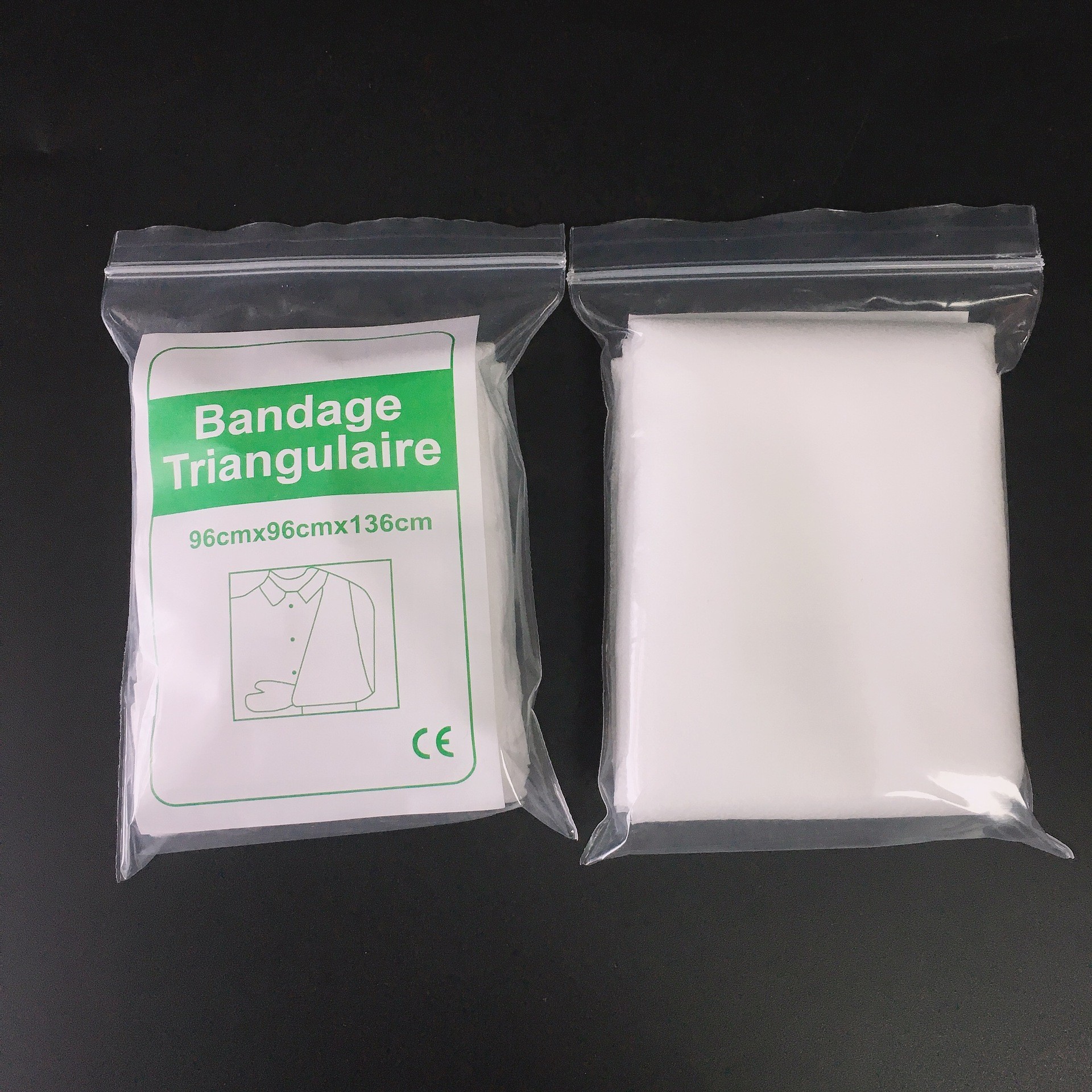 Vendaje triangular no tejido, Kit médico de gasa fija, torniquete de primeros auxilios portátil, vendaje esterilizado para acampar, 5 uds.
