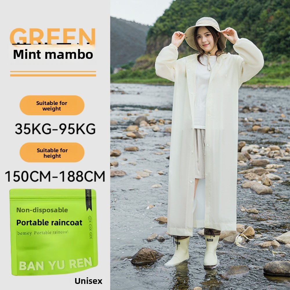 Płaszcz przeciwdeszczowy wielokrotnego użytku podróżny przenośny dla dorosłych męski i damski górski pogrubiony długi pełny płaszcz przeciwdeszczowy na deszcz