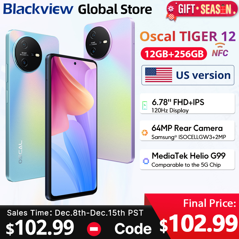 [World Premiere] OSCAL TIGER 12 Smartphone Android13 Helio G99 6.78'' 120Hz 2.4K Display Cell Phone 24GB 256GB 64MP Mobile Phone