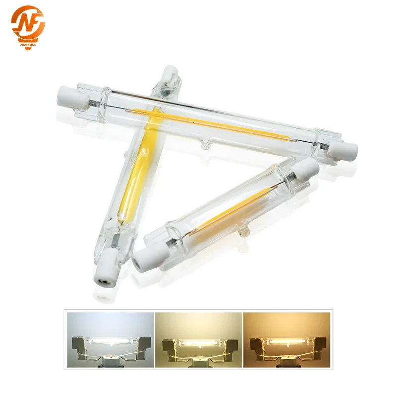 Đèn LED Công Suất Cao R7S Ống ThủY Tinh COB Bóng Đèn Gốm Sứ AC 220V 78MM 118MM R7S Ngô Đèn 5W 10W 20W J78 J118 Thay Thế Halogen Lampadas
