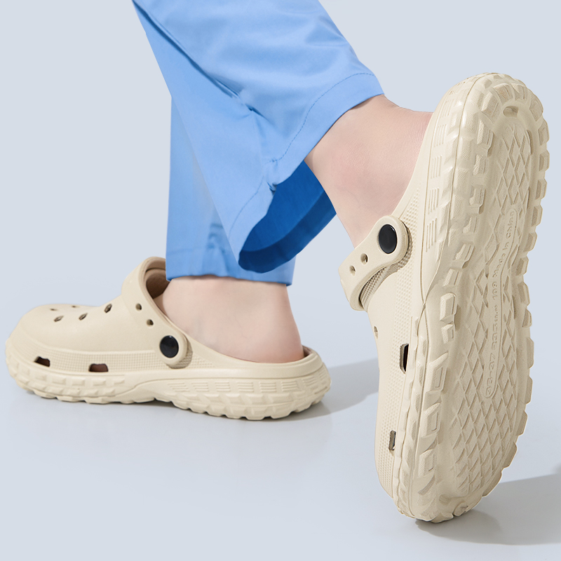 Scarpe da donna e da uomo Sandali estivi antiscivolo da esterno Punta chiusa Pantofole da spiaggia con sensazione di merda Fondo spesso Fondo morbido