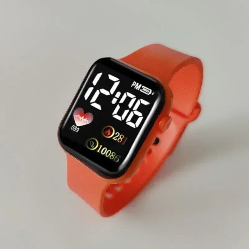 Relojes LED para Mujer, Reloj cuadrado de arcoíris resistente al agua Digital para deportes al aire libre, Reloj electrónico para estudiantes, Reloj para Hombre