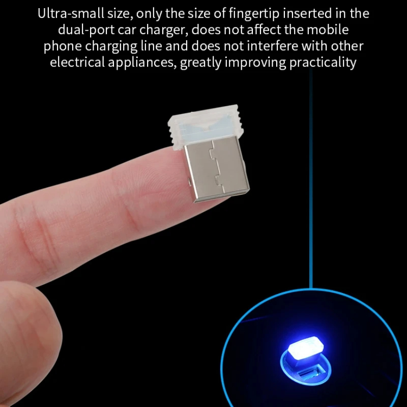 Mini luz LED USB para coche, luz de ambiente Interior para coche, iluminación de emergencia, PC, lámpara decorativa colorida, accesorio para coche