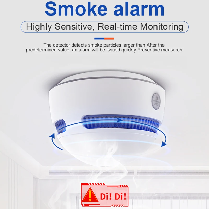 Tuya スマート WiFi 煙探知器 10 年間リチウム電池式ワイヤレス光電火災保護煙探知器スマートライフ