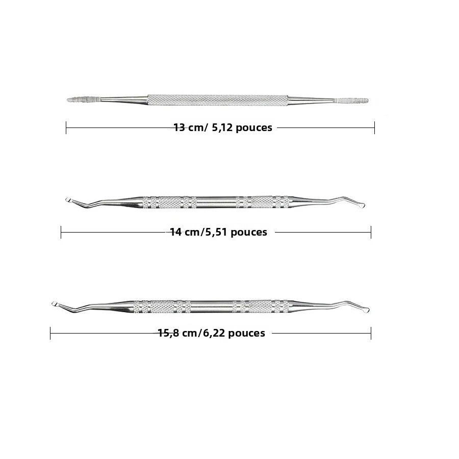 Ensemble d'outils de Correction des ongles incarnés, limes à ongles à Double extrémité en acier inoxydable, soins paronychia, outils de nettoyage des pieds 3 pièces