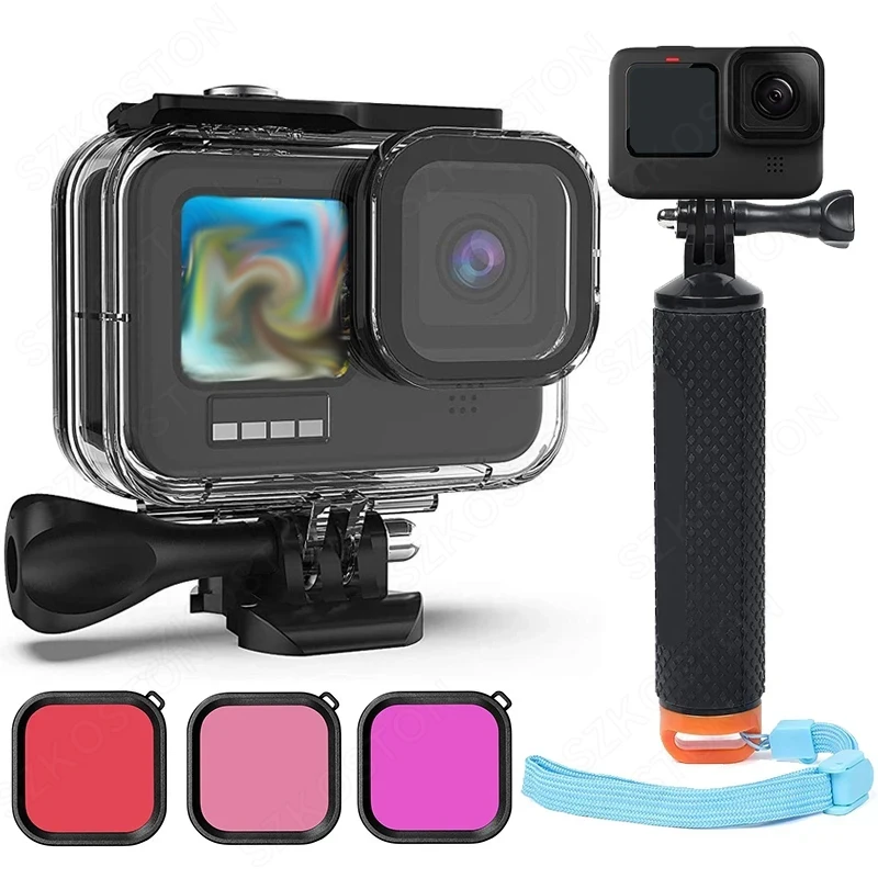 Водонепроницаемый чехол 60 м для GoPro Hero 13 12 11 10 9, чехол для подводного дайвинга, чехол для Go Pro Hero 9 10 11 12 13, аксессуары