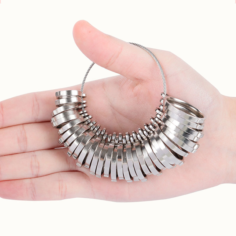 Metal Finger Ring Sizer - Aluminum Alloy Ring Gauge Measuring Tool for Jewelry Making, Mandrel Standard Size