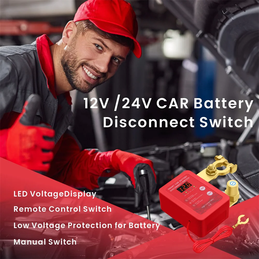 Mais novo 240a kill switch 12v interruptor de desconexão remota da bateria com display de tensão led interruptor de desligamento automático para automóvel