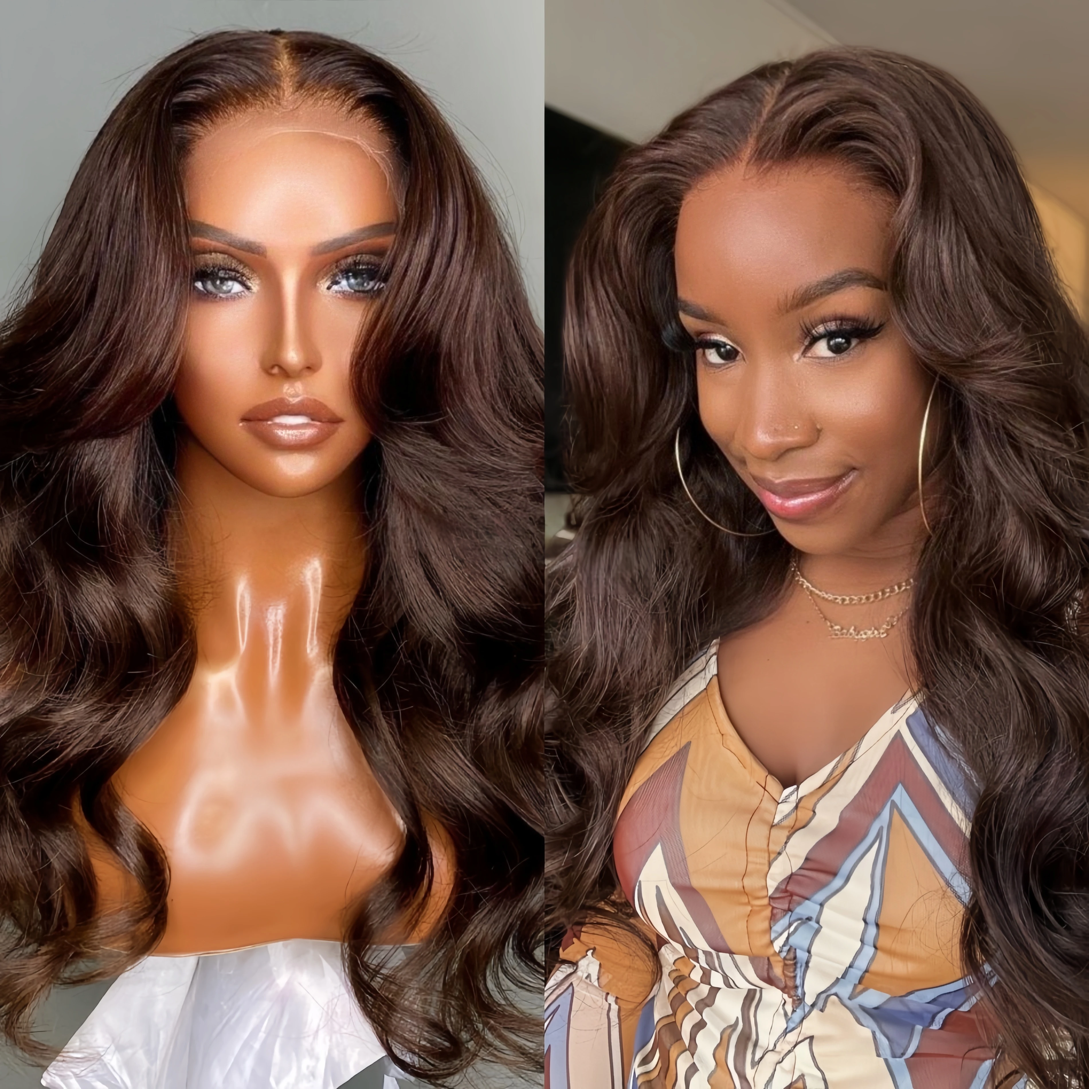 Peruca dianteira do laço marrom chocolate onda do corpo peruca 13x6 hd peruca frontal do laço 250 densidade perucas de cabelo humano para preto feminino folga