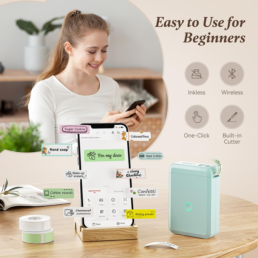 Niimbot D110 Mini Portable Thermal Printer Handheld Adhesive Label Printer Pocket Wireless Bluetooth Inkless Sticker Labeller