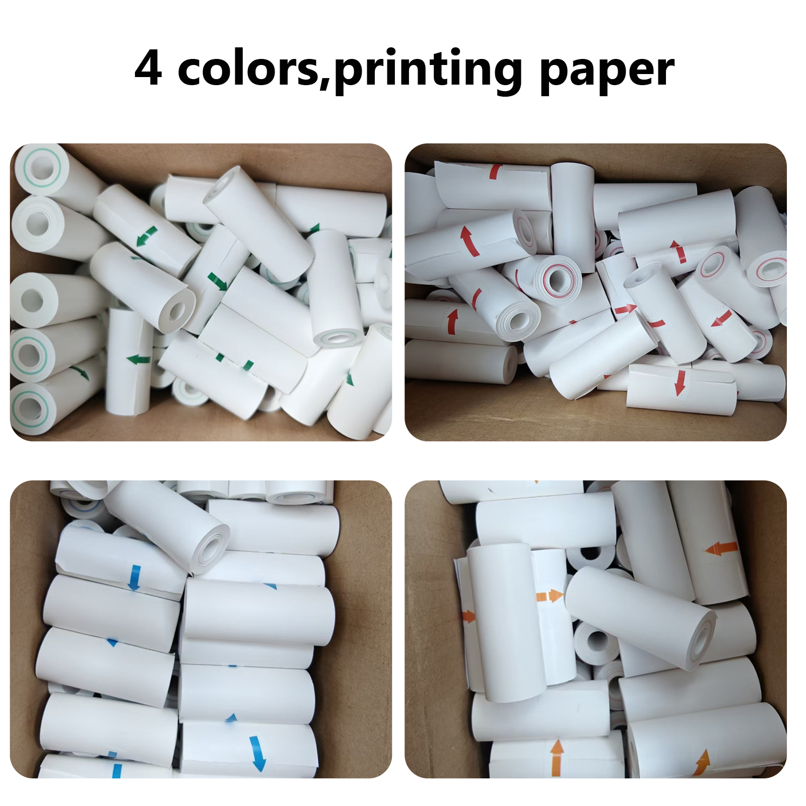 Papel térmico de 4 rollos de colores para impresión en color, para cámara de impresión instantánea, papeles de colores para niños sin impresión de tinta