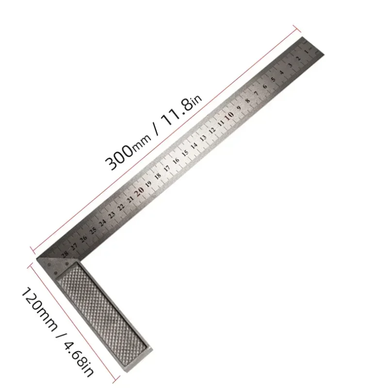 Angle Square Measuring Tools Set Precise Stainless Steel Aluminium Durable Adjustable Combination Spirit Level 12" 300mm