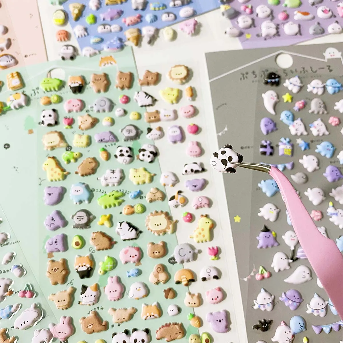 かわいい動物 3D ふわふわステッカーかわいい漫画スクラップブッキングステッカー DIY ジャーナル文具ステッカーデコ美的アート