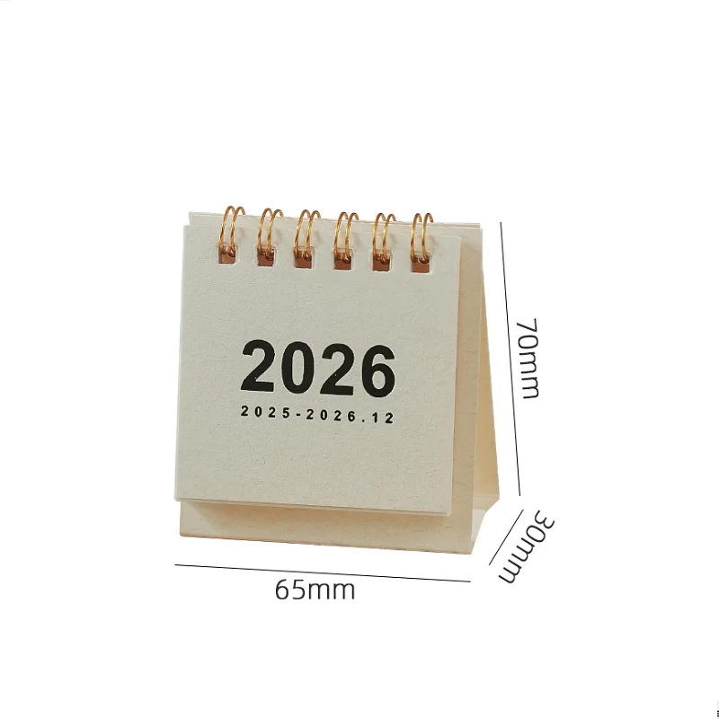 2026 Mini ปฏิทินขนาดเล็กปฏิทินตั้งโต๊ะ Creative Coil ปฏิทิน Planner เดสก์ท็อปตกแต่งสํานักงานเครื่องเขียน