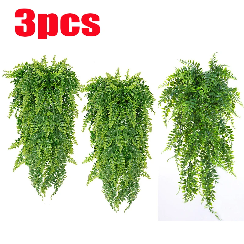 3/1 Uds. Planta Artificial vid decoración del hogar colgante hoja de plástico guirnalda de hierba decoraciones para fiesta de boda al aire libre hiedra de ratán falso