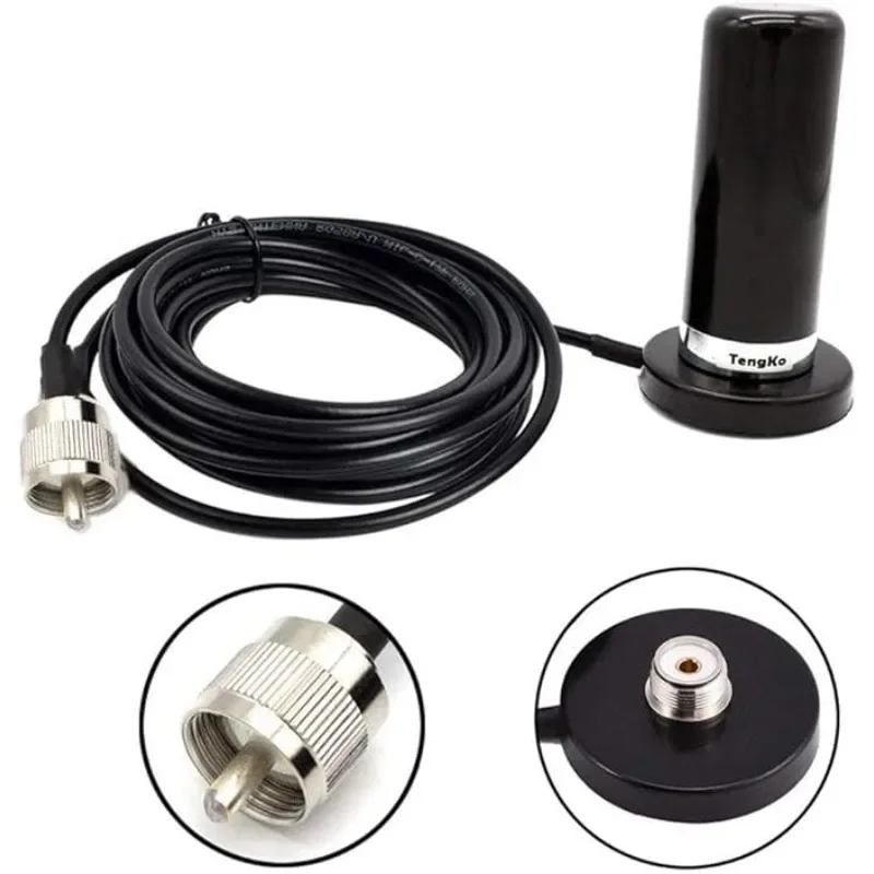 Antena de doble banda HH-N2RS UHF VHF 400-470 136-174MHZ y Base magnética de montaje SO239 con enchufe de PL-259, antena de Radio móvil para coche