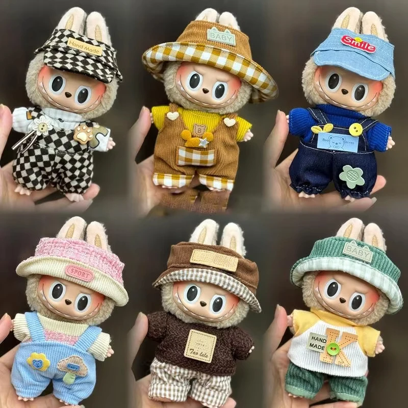 Mini ropa de muñeca de peluche, accesorios de atuendo para Corea Kpop Exo 15-17cm, conjunto de monos Labubu Idol, regalo de ropa
