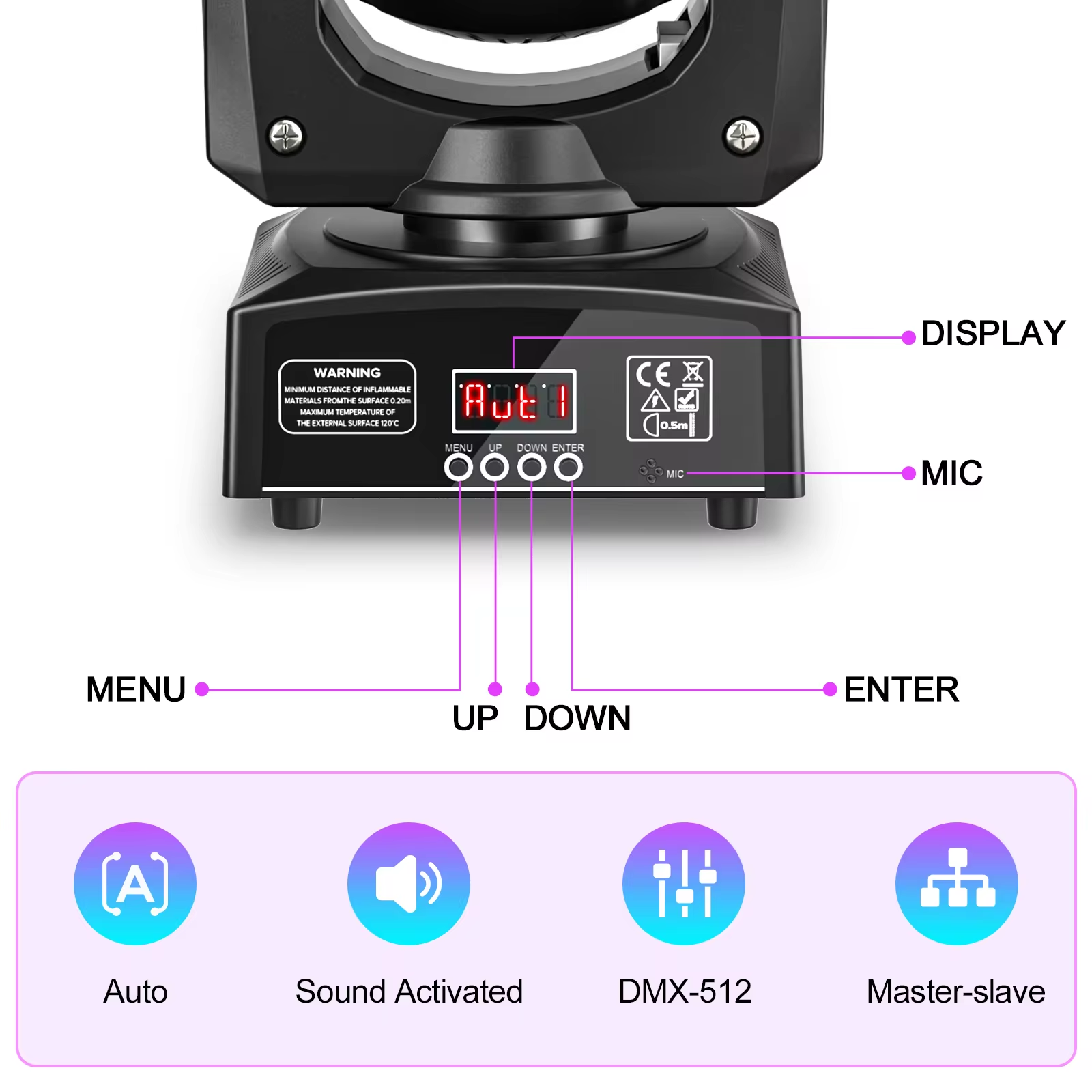 Yiflamefly phares mobiles 30W RGB LED lumières de scène noires DMX 512 pour mariage DJ Disco fête spectacle en direct éclairage de scène
