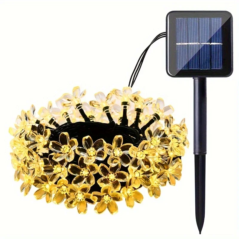1pc 6.5M30LED Solar String Sakura Lights LED Outdoor Waterdicht Festival Tuin Decoratieve Verlichting Solar Garden Light