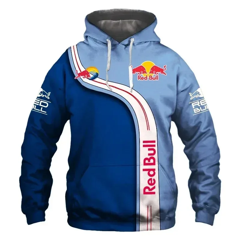 2025 nova primavera e outono Red Bull moletom com capuz moda de rua 3D impresso pulôver masculino roupas esportivas ao ar livre roupas de corrida
