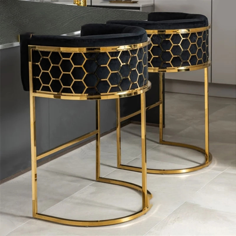 Luxury Bar Chair Simple Modern Bar Chair High Stool Home Backrest High Chair