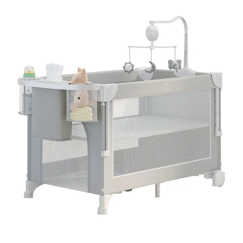 Cama de bebê portátil berços com mesa de fraldas berço de sono do bebê multifuncional cercadinho berço