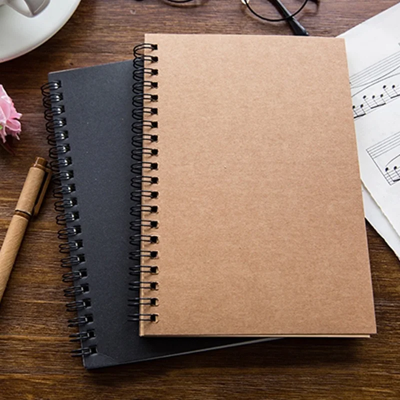 100 Pages/ 50 Sheets Soft Cover Spiral Blank Sketch Books Pad Notepad Notebook Book Ideal for Writing, Planning, Drawing