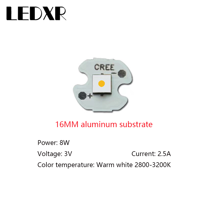 3535 flat white laser bead circular three ampere chip 8W white light warm white light LED high-power 3V lamp copper plate