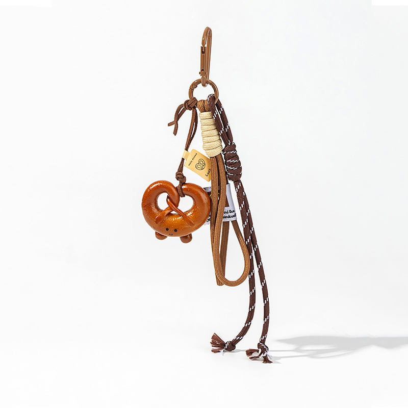 Colgante de bolsa de cuerda trenzada, llavero colgante de alta calidad, bonito pan de agua alcalina, colgante de bolsa Ins, colgante de Chocolate