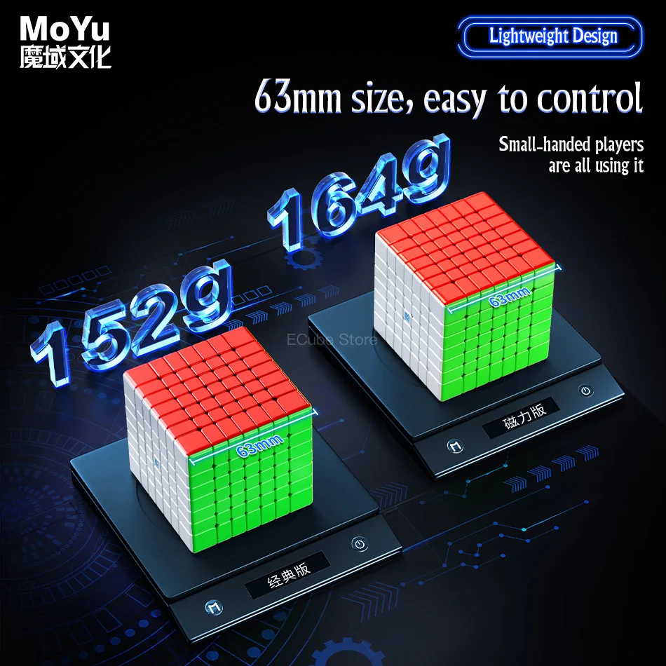 [ECube] MOYU MeiLong 7 V2 7x7x7 Cubo mágico magnético de velocidad sin pegatinas juguetes profesionales MoYu MeiLong 6 Cubo mágico