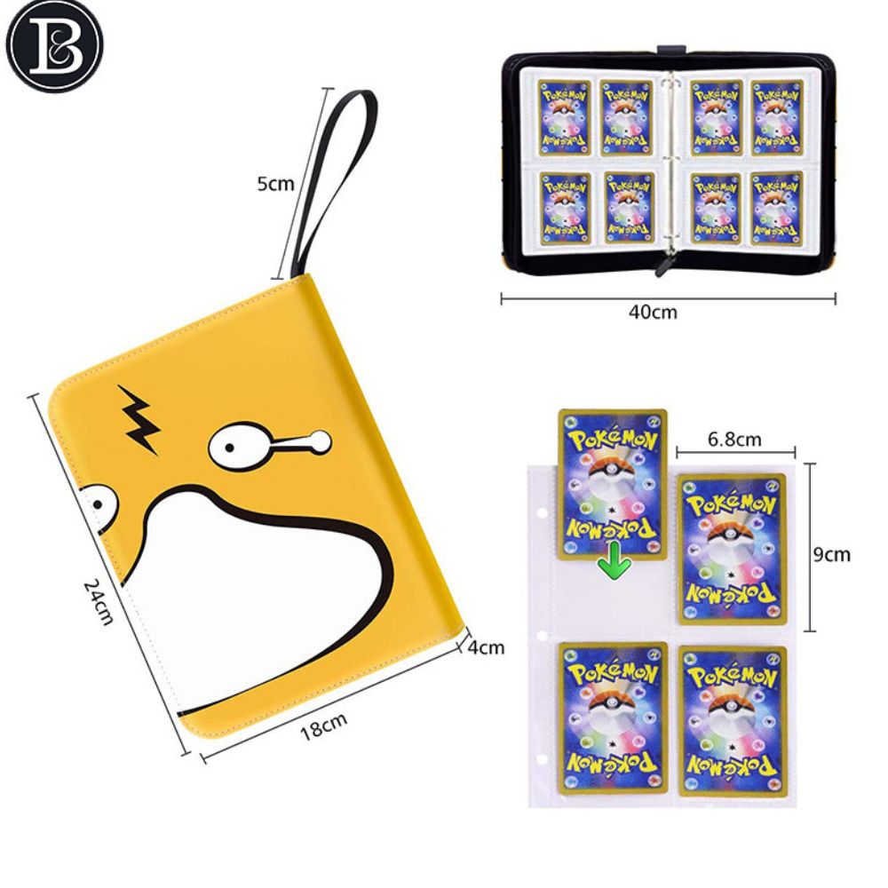 Binder Trading Card for Pokemon, Cartão Collection Binder, Titular dopersonalizado com 50 mangas, 400 bolsos