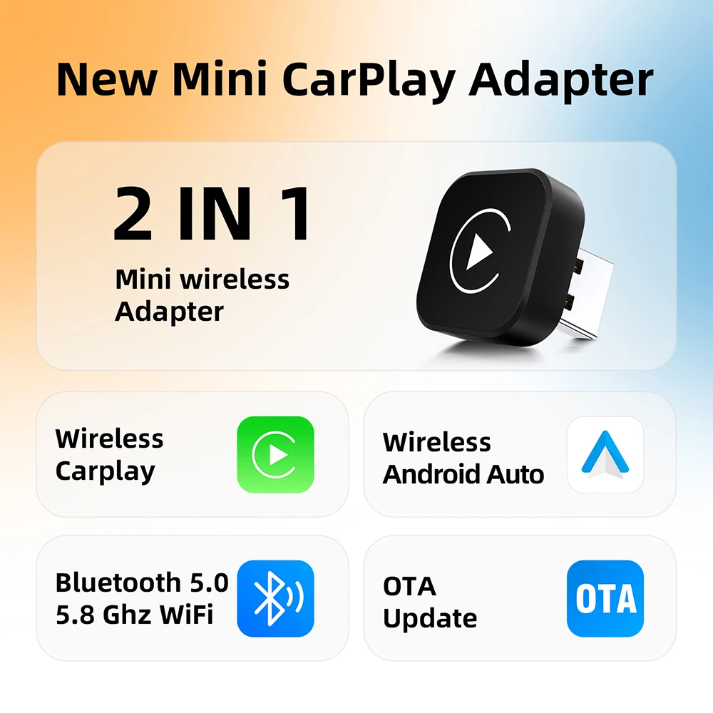 Bezprzewodowy adapter Carplay Android Auto Wireless Smart Dongle 2w1 dla MG ZS EV MULAN MG4 MG5 EHS MARVEL R MAXUS