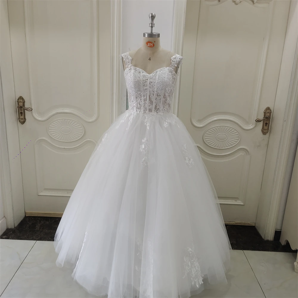 ที่กําหนดเอง ZJ9361 ประณีตปิดไหล่ชุดแต่งงาน Sweetheart Applique เจ้าสาว Gowns A-Line Custom Made