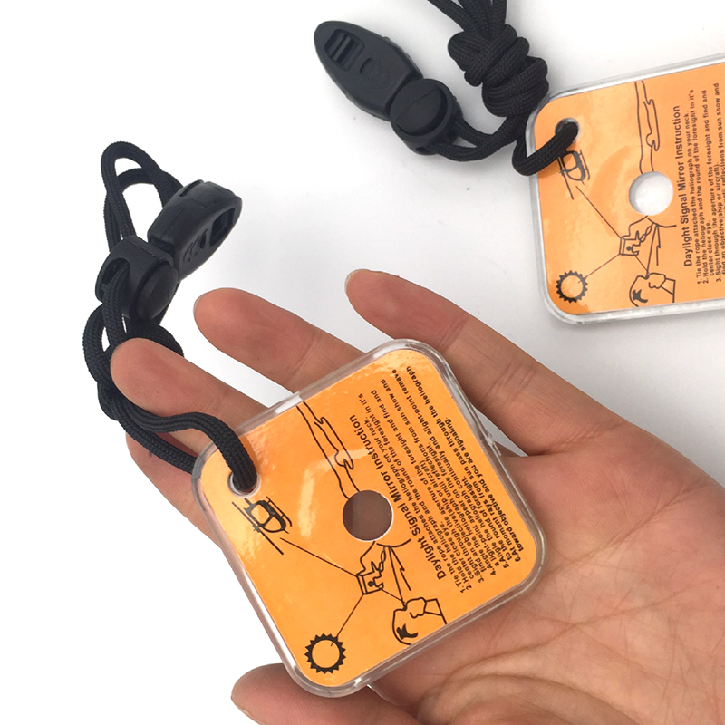 Práctico espejo de señal reflectante de supervivencia de emergencia al aire libre espejo de aventura