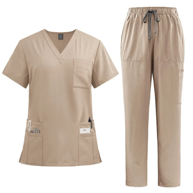Arztanzüge, hochwertige Uniforme, medizinische Krankenschwesteruniform, Peeling-Set für Damen und Herren, modernes Oberteil mit V-Ausschnitt und Hose, Krankenhaus-Arbeitskleidung