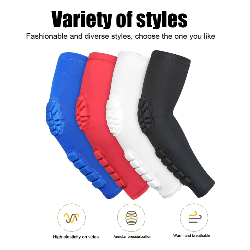 1 Uds coderas mangas de compresión para tirador hombres mujeres manga de brazo con almohadilla para baloncesto fútbol voleibol ciclismo correr