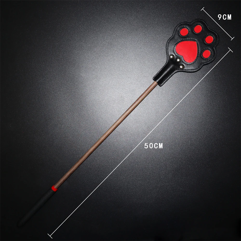 46CM 호두 나무 PU 가죽 자르기 Flogger 레이싱 스팽킹 연습 말 채찍 fo 말 승마