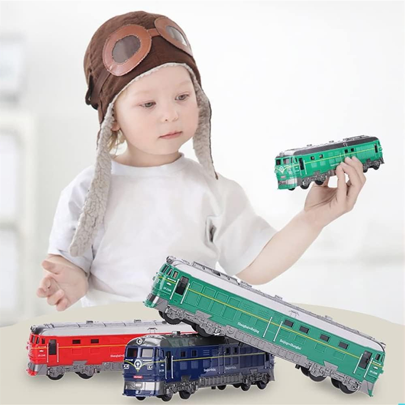 Modelo de brinquedo de carro de inércia de trem, modelos de brinquedo de veículos fundidos de trilho de brinquedos para crianças, carros de trânsito de escala de simulação educacional, presente para crianças