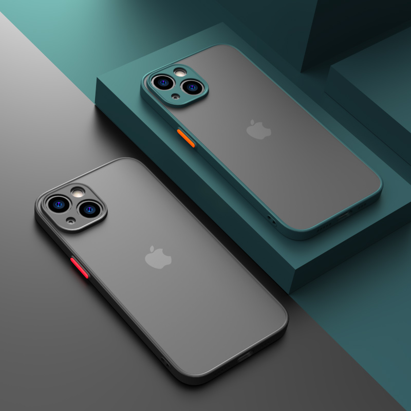 Funda de teléfono mate para IPhone 13, 12, 11, 14 Pro Max, Mini funda de silicona suave de lujo a prueba de golpes para IPhone X, XS, Max, XR, 15, 7, 8 Plus, SE
