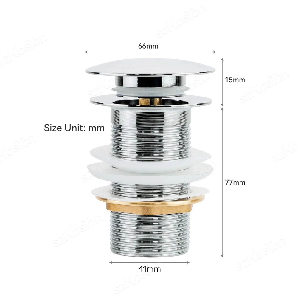 Bathroom Basin Sink Brass Pop Up Drain Waste Stoppers With or Without Overflow Hole Washbasin Bathroom Faucet Accessories