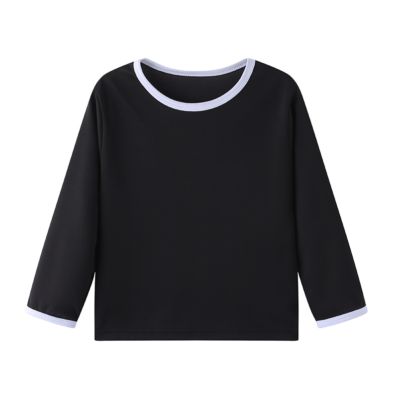 1/4/5 stuks herfst en winter kinder effen kleur sneldrogend T-shirt met lange mouwen voor jongens en meisjes basic ronde hals sport T