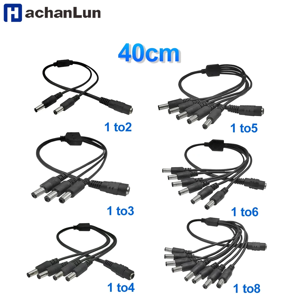 5,5*2,1mm 1 bis 2/3/4/5/6/8 Weg DC Power Splitter Kabel 5V 12V Power Adapter Stecker Kabel Für LED Streifen Lichter CCTV Kamera