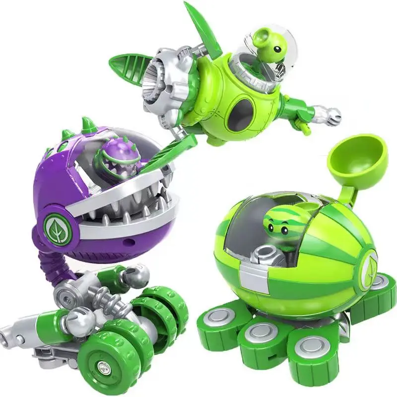 Plantas vs. Zombies Boss Robot Melão-pult Chomper Action Figure Model Set PVC Deformação Boneca Brinquedos para Crianças Presente