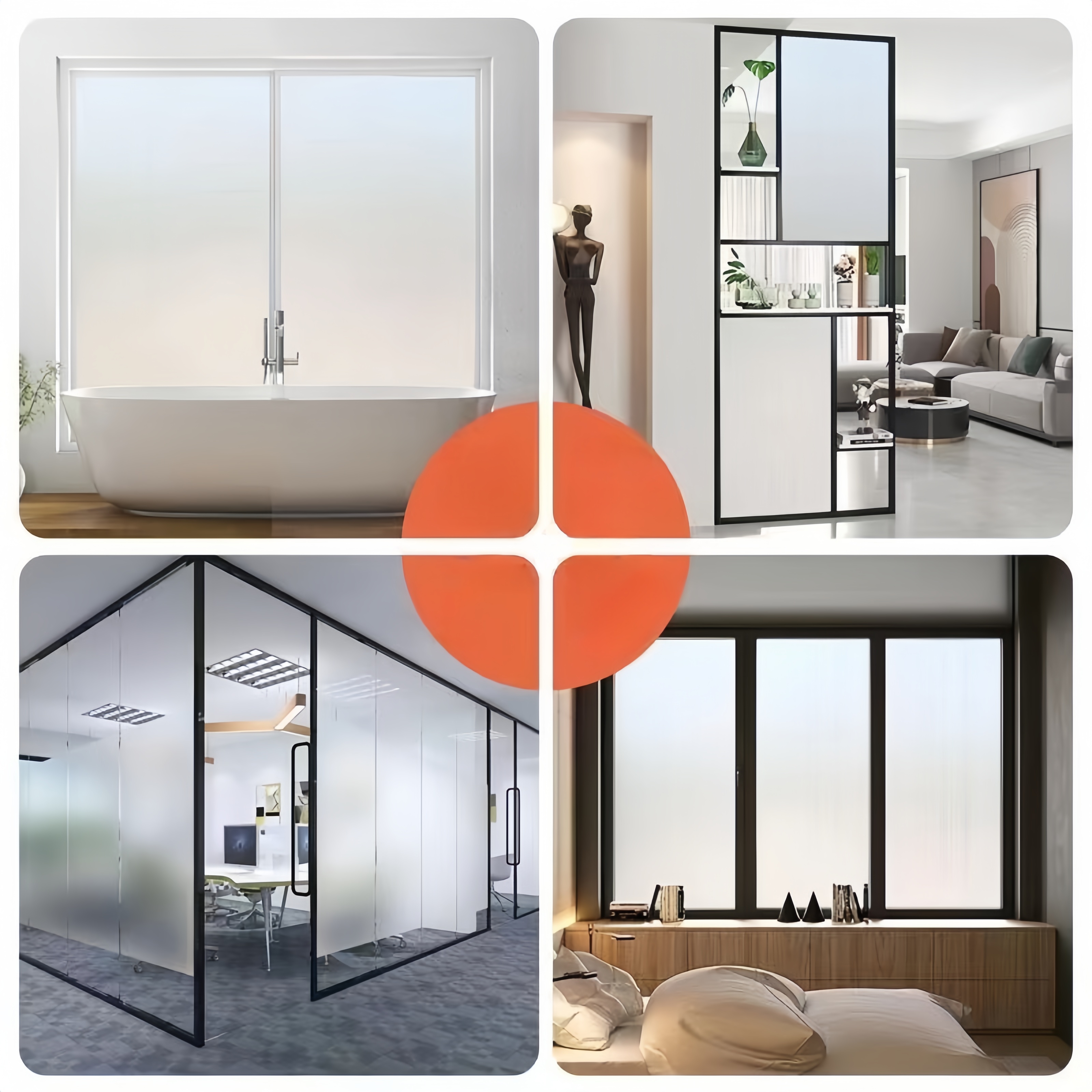 Electrostatic Adsorption Window Film Privacy Frosted Glass Window Sticker Covering Home Translucent Opaque Bathroom, Office Sticker