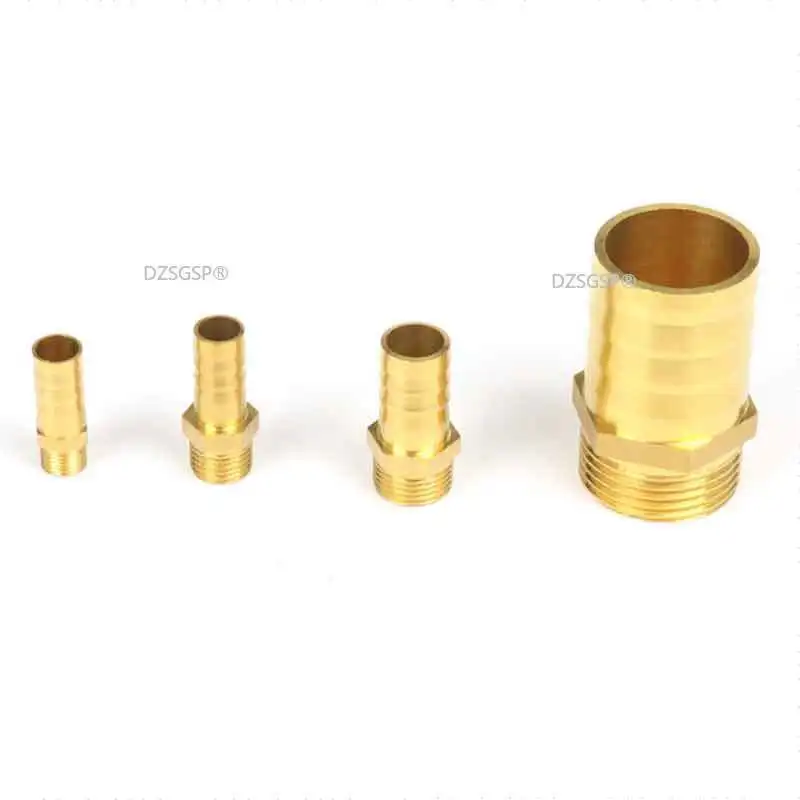 ท่อทองเหลือง 4 มม.6 มม.8 มม.10 มม.12 มม.19 มม.ท่อ Barb หาง 1/8 "1/4" 1/2 "3/8" BSP ตัวเชื่อมต่อชาย Joint ทองแดง Coupler Adapter