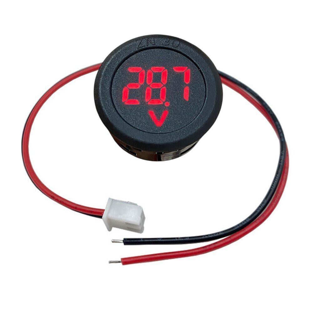 Voltmetro per auto DC 4-100V Display digitale a LED rotondo misuratore di tensione a pannello a due fili