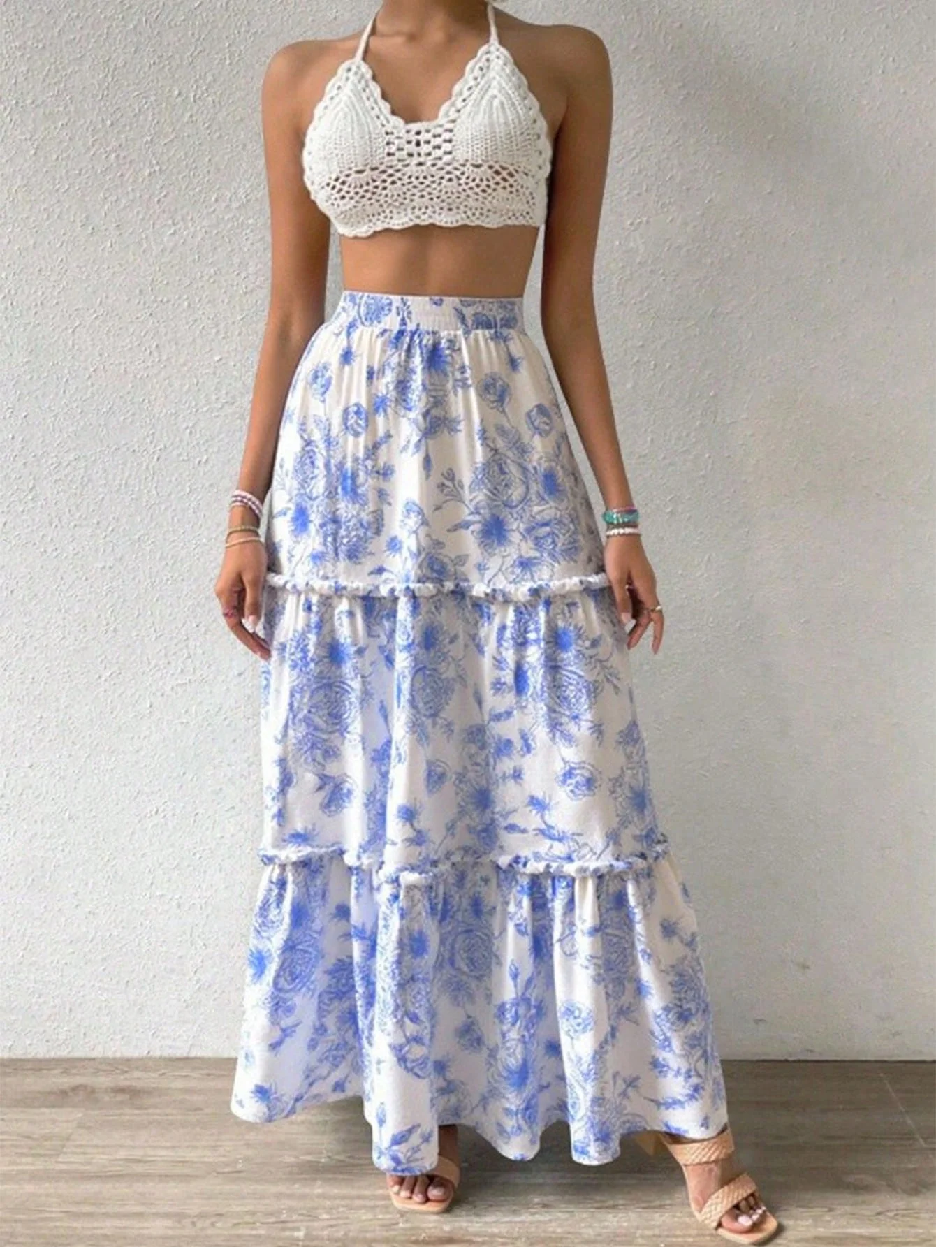 Falda blanca de otoño para mujer, falda con borde de hoja de loto de cintura alta, Falda plisada de Color sólido, falda de pastel cómoda a la moda